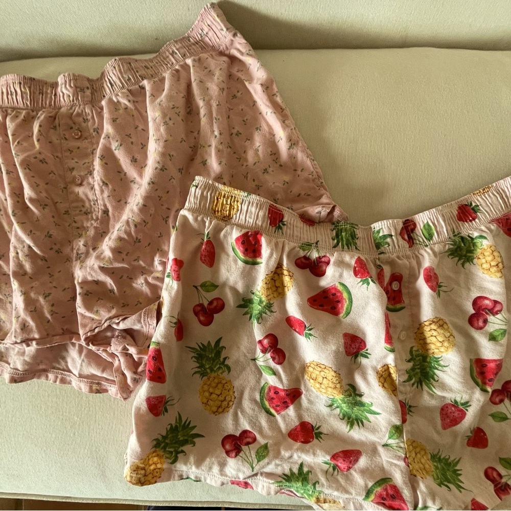 Women’s PINK Fruit Print Shorts Set